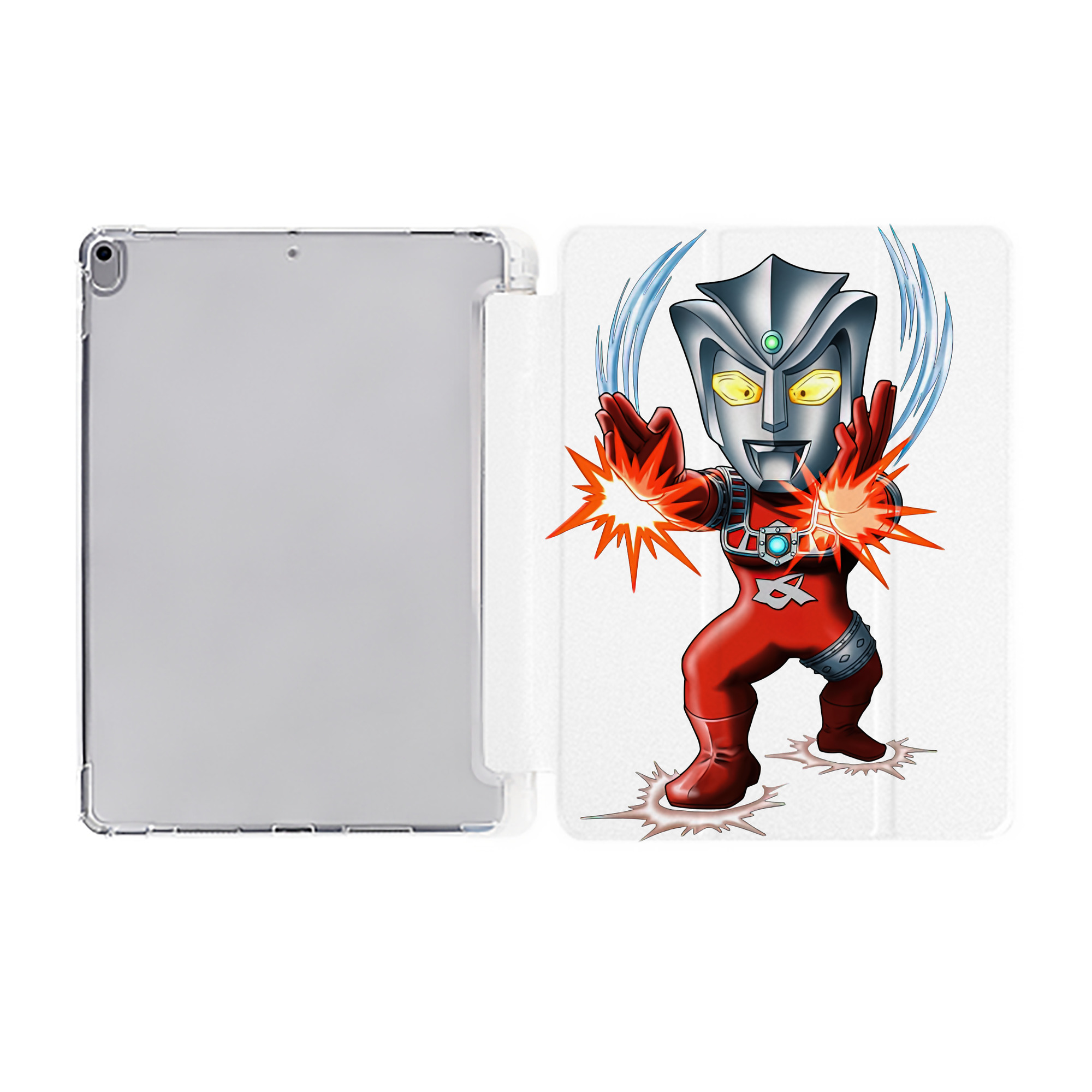（画像用） ウルトラマン Ultraman IPad ケース ペン収納付き 三つ折りスタンド PUレザー×シリコン 対応機種9.5/10.5/10.9インチ